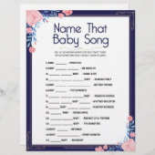 En-tête De Lettre Nom Cette Chanson De Bébé [Cadre Floral] (Devant / Derrière)