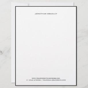 En-tête De Lettre Nom complet en majuscules avec bordure simple noir