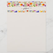 En-tête De Lettre Nom de script fleur sauvage élégant (Devant)