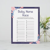 En-tête De Lettre Nom du bébé Course [Cadre floral] (Debout devant)