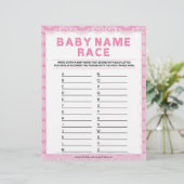 En-tête De Lettre Nom du bébé Course [Dentelle de luxe [Rose] (Debout devant)