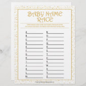 En-tête De Lettre Nom du bébé Course [Golden Sparkles] (Devant / Derrière)