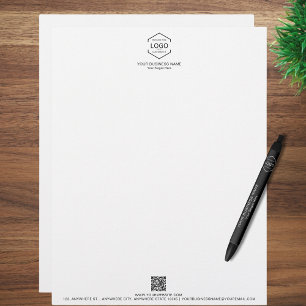En-tête De Lettre Nom du logo de l'entreprise Code QR Business Simpl