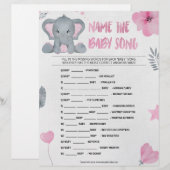 En-tête De Lettre Nom Que Bébé Chanson [[Baby Elephant [Rose]] (Devant / Derrière)