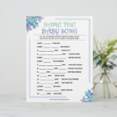 En-tête De Lettre Nom Que Chanson Bébé [Floral Bleu] (Debout devant)