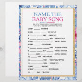 En-tête De Lettre Nom Que Chanson De Bébé [Aquarelles Florales] (Devant / Derrière)