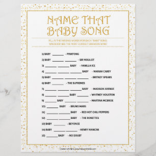 En-tête De Lettre Nom Que Chanson De Bébé [Étincelles D'Or]