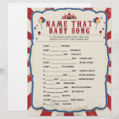 En-tête De Lettre Nom Que Chanson De Bébé [Thème De Cirque] (Devant / Derrière)