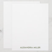 En-tête De Lettre Nom typographique simple Olive Stationery (Devant / Derrière)