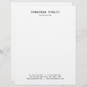 En-tête De Lettre Nostalgique Classique Élégant Design Simple Blanc (Devant / Derrière)