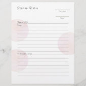 En-tête De Lettre Notes de sermon rose moderne (Devant)