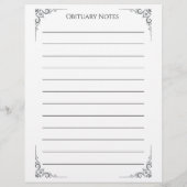 En-tête De Lettre Notes nécrologiques Modèle - Planification de fin (Dos)