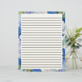 En-tête De Lettre Nuances de fleurs bleues (Debout devant)