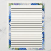 En-tête De Lettre Nuances de fleurs bleues (Devant / Derrière)