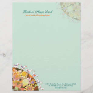 En-tête De Lettre Oiseaux en Flower Land Baby Business