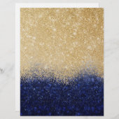 En-tête De Lettre Ombre Parties scintillant or et bleu design de lux (Devant / Derrière)