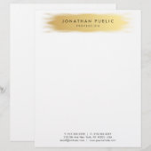 En-tête De Lettre Or Blanc Moderne Élégant Modèle Glamor (Devant / Derrière)