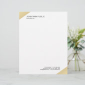 En-tête De Lettre Or élégant et blanc de modèle simple moderne (Debout devant)