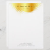 En-tête De Lettre Or Et Blanc Moderne Modèle Simple Élégant (Devant / Derrière)