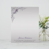 En-tête de lettre Ornat Purple Silver Floral (Debout devant)