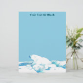 En-tête De Lettre Ours Polaire Sur Glace (Debout devant)