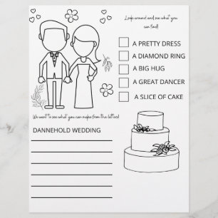 En-tête De Lettre Page Coloration de table pour enfants mariages