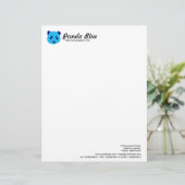 En-tête De Lettre Panda - Bleu (Debout devant)