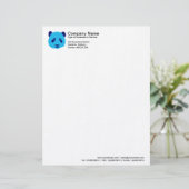 En-tête De Lettre panda - Bleu (Debout devant)