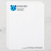 En-tête De Lettre panda - Bleu (Devant / Derrière)