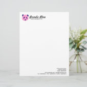 En-tête De Lettre Panda - Rose (Debout devant)