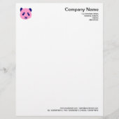 En-tête De Lettre Panda - Rose (Devant)