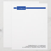 En-tête De Lettre Panneau et ligne - bleu marine (Devant / Derrière)