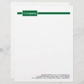 En-tête De Lettre Panneau et ligne - Vert forêt (Devant / Derrière)