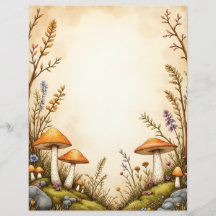 Papeterie de campagne Champignon et Fleur sauvage