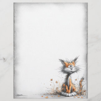 En-tête De Lettre Papeterie Minimaliste de Chat