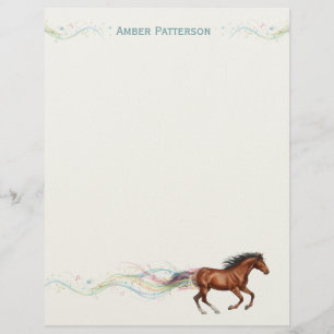 En-tête De Lettre Papeterie Personnalisée Cheval Cheval Brun & Musiq