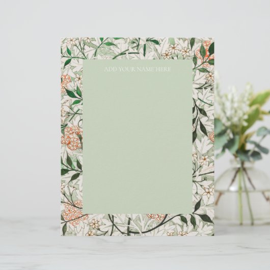 EN-TÊTE DE LETTRE PAPIER À EN-TÊTE : WILLIAM MORRIS : "JASMINE" (Debout devant)