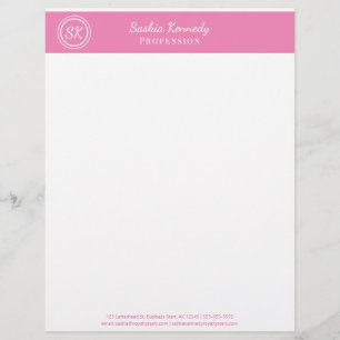 En-tête De Lettre Papier à Lettre Élégant Rose Clair Professionnel M