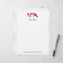 Papier à Lettre Floral Aquarelle Peint à la Main É