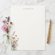 Papier à Lettre Floral Élégant et Chic Personnalis