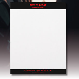 En-tête De Lettre Papier à Lettre Néon Rouge Moderne Simple Professi