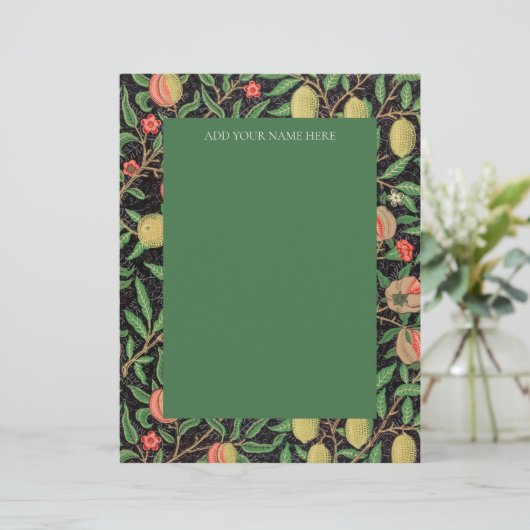 EN-TÊTE DE LETTRE PAPIER À LETTRE: WILLIAM MORRIS : "POMEGRANATES" (Debout devant)