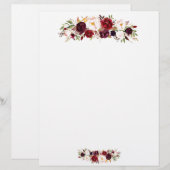 En-tête De Lettre Papier à lettres - Design floral (Devant / Derrière)