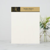 En-tête De Lettre Papier à lettres en marbre noir (Debout devant)