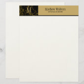 En-tête De Lettre Papier à lettres en marbre noir (Devant / Derrière)