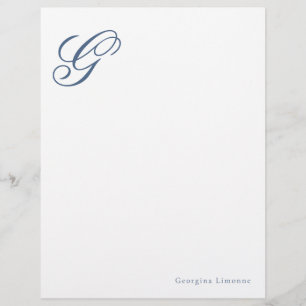En-tête De Lettre Papier à lettres monogramme bleu ardoise écriture