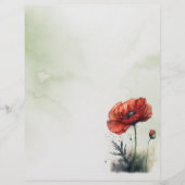 En-tête De Lettre Papier de papeterie de style aquarelle rouge (Devant)