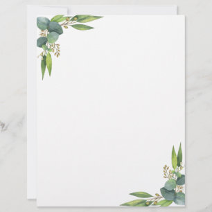 En-tête De Lettre Papier d'écriture botanique minimaliste