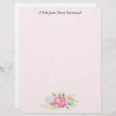 En-tête De Lettre Papier romantique à écriture de bouquet (Devant / Derrière)