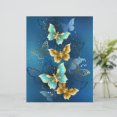 En-tête De Lettre Papillons d'or (Debout devant)